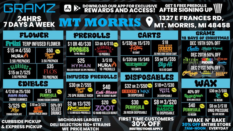 Gramz Cannabis - Mt. Morris MT MORRIS’ 24/7 DEAL DESTINATION