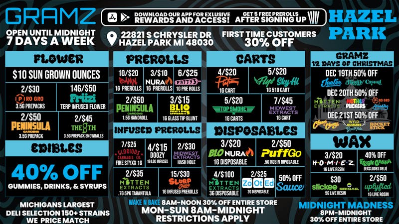 Gramz Cannabis Delivery HAZEL PARK’S DEAL DESTINATION
