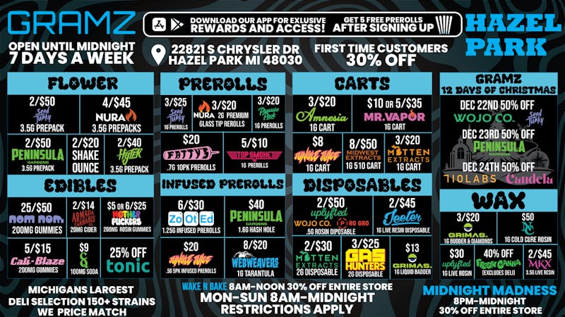 Gramz Cannabis Delivery OPEN LATE. PRICED RIGHT. ALWAYS