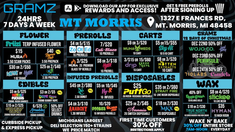 Gramz Cannabis - Mt. Morris NEVER CLOSED. ALWAYS LOADED