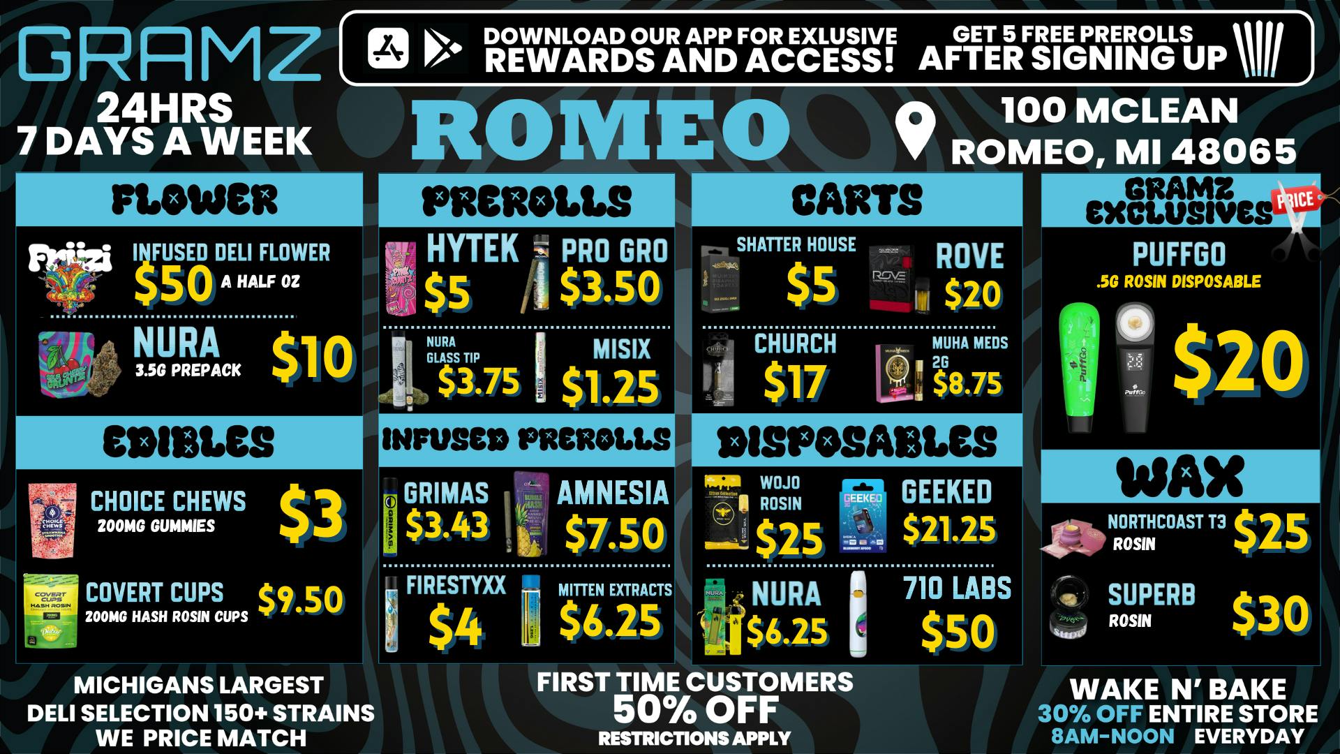Gramz Cannabis - Romeo OPEN 24/7. BIGGER DEALS. BETTER WEED.