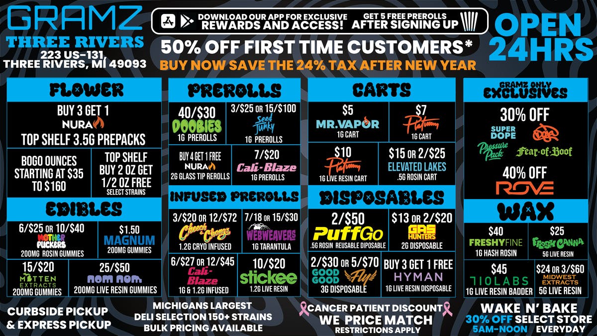 Gramz Cannabis - Three Rivers OPEN 24 HOURS. ALWAYS LOADED