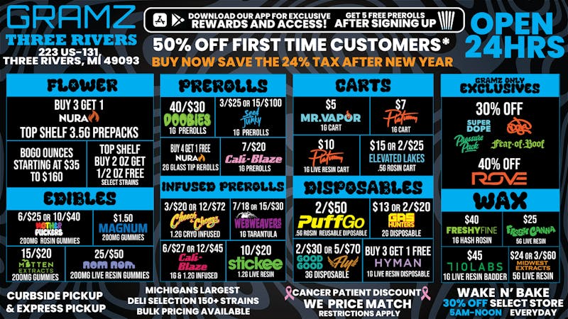 Gramz Cannabis - Three Rivers OPEN 24 HOURS. ALWAYS LOADED