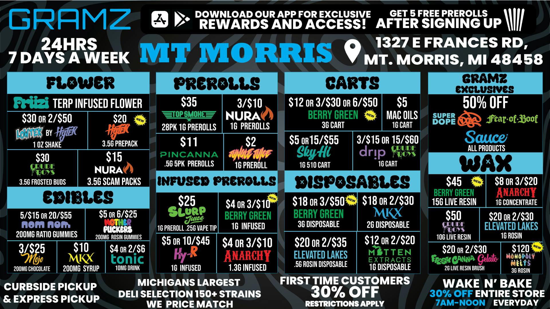 Gramz Cannabis - Mt. Morris MICHIGAN’S BIGGEST DELI MENU
