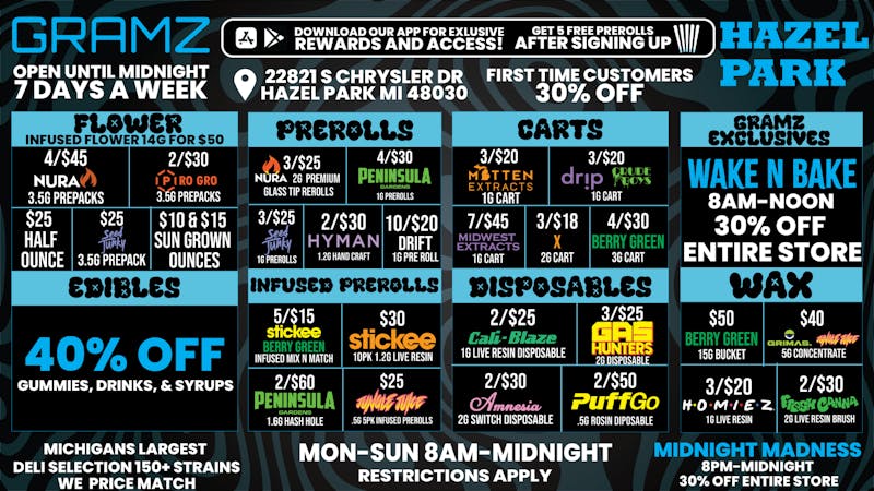 Gramz Cannabis Delivery FIRE DEALS. LOW PRICES.