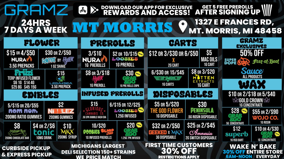 Gramz Cannabis - Mt. Morris MT MORRIS’ 24/7 DEAL DESTINATION
