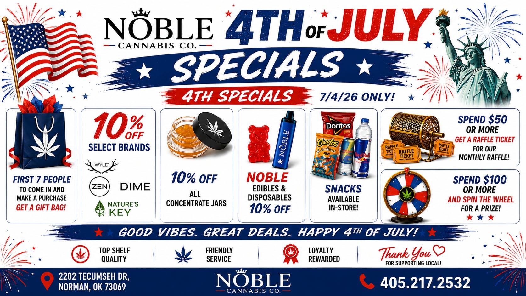 Noble Cannabis Co Dispensary 🧨💥4TH OF JULY SPECIALS💥🧨