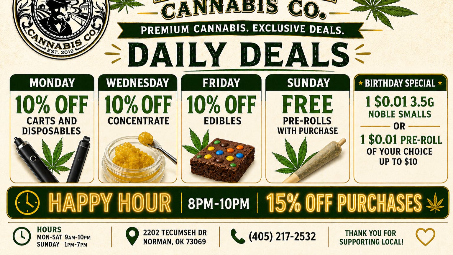 Noble Cannabis Co Dispensary NEW NOBLE DAILY DEALS