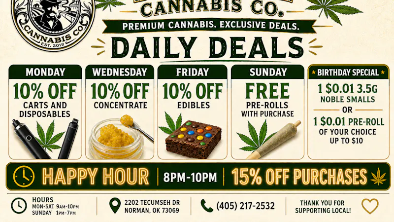 Noble Cannabis Co Dispensary NEW NOBLE DAILY DEALS
