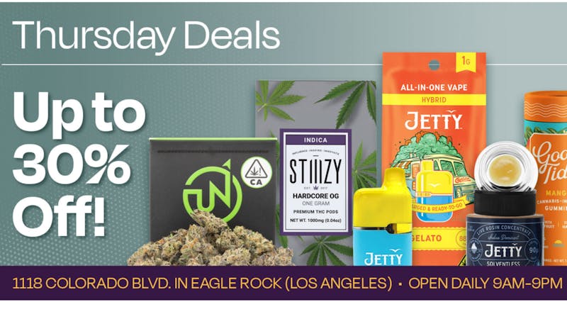 Velvet Cannabis Dispensary Eagle Rock DAILY THURSDAY DEALS