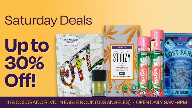 Velvet Cannabis Dispensary Eagle Rock DAILY SATURDAY DEALS