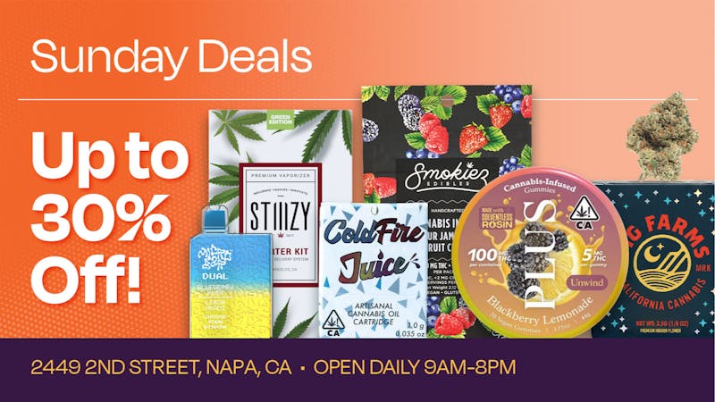 Velvet Cannabis Dispensary Napa DAILY SUNDAY DEALS
