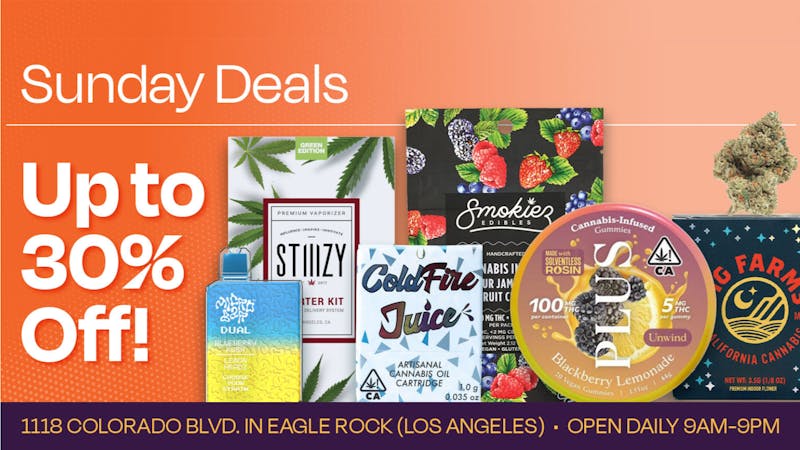 Velvet Cannabis Dispensary Eagle Rock DAILY SUNDAY DEALS