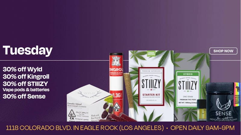Velvet Cannabis Dispensary Eagle Rock DAILY TUESDAY DEALS