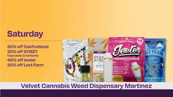 Velvet Cannabis Dispensary Martinez DAILY SATURDAY DEALS
