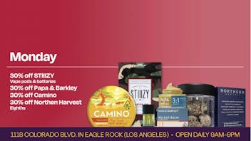 Velvet Cannabis Dispensary Eagle Rock DAILY MONDAY DEALS
