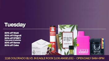 Velvet Cannabis Dispensary Eagle Rock Daily Tuesday Deals @ Velvet Eagle Rock!