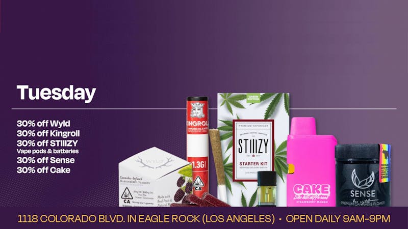 Velvet Cannabis Dispensary Eagle Rock Daily Tuesday Deals @ Velvet Eagle Rock!