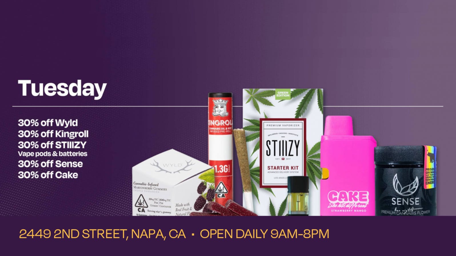 Velvet Cannabis Dispensary Napa Daily Tuesday Deals @ Velvet Napa!