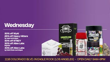 Velvet Cannabis Dispensary Eagle Rock Daily Wednesday Deals @ Velvet Eagle Rock!