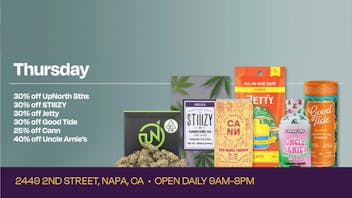 Velvet Cannabis Dispensary Napa Daily Thursday Deals @ Velvet Napa!