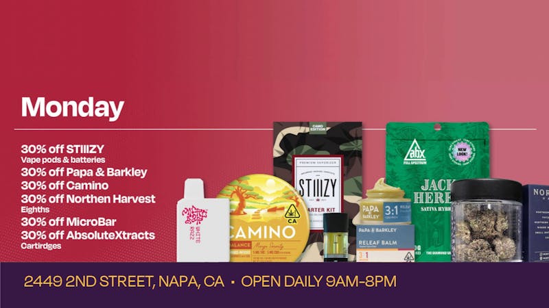 Velvet Cannabis Dispensary Napa Daily Monday Deals @ Velvet Napa!