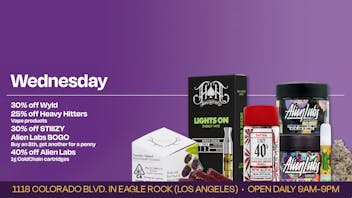 Velvet Cannabis Dispensary Eagle Rock Daily Wednesday Deals @ Velvet Eagle Rock!
