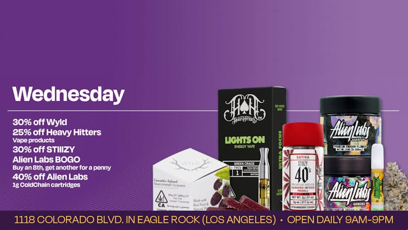 Velvet Cannabis Dispensary Eagle Rock Daily Wednesday Deals @ Velvet Eagle Rock!
