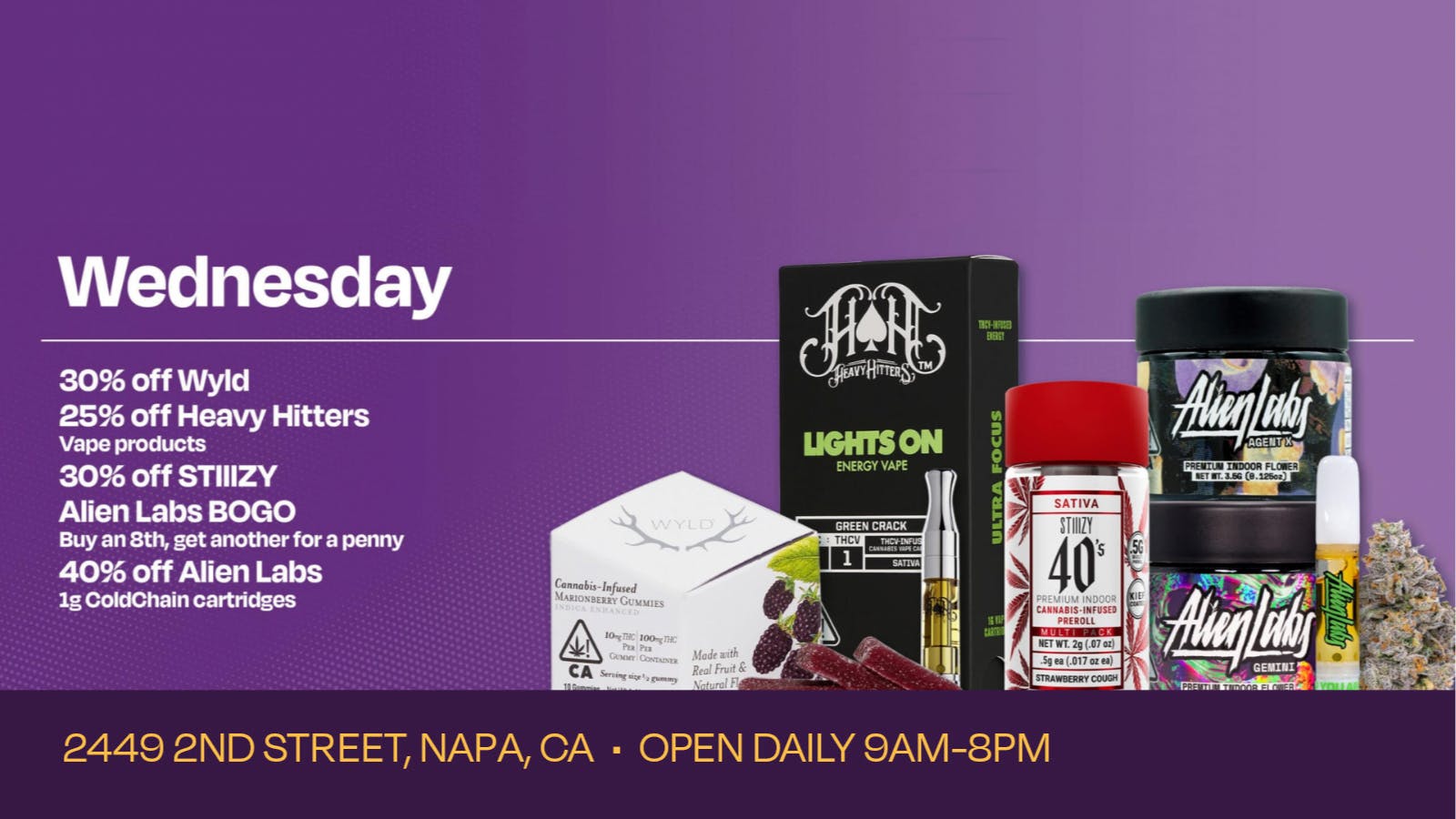 Velvet Cannabis Dispensary Napa Daily Wednesday Deals @ Velvet Napa!