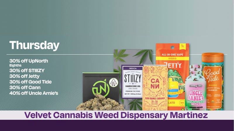Velvet Cannabis Dispensary Martinez ☃️❄️ Daily Thursday Deals @ Velvet Martinez! ❄️☃️
