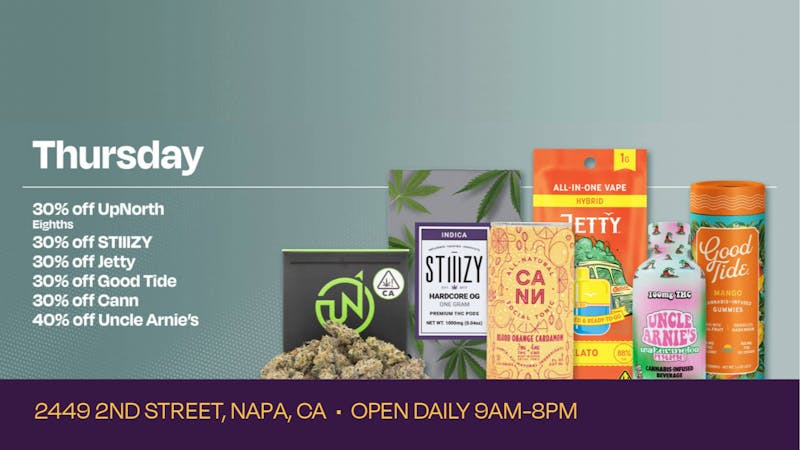 Velvet Cannabis Dispensary Napa ☃️❄️ Daily Thursday Deals @ Velvet Napa! ❄️☃️