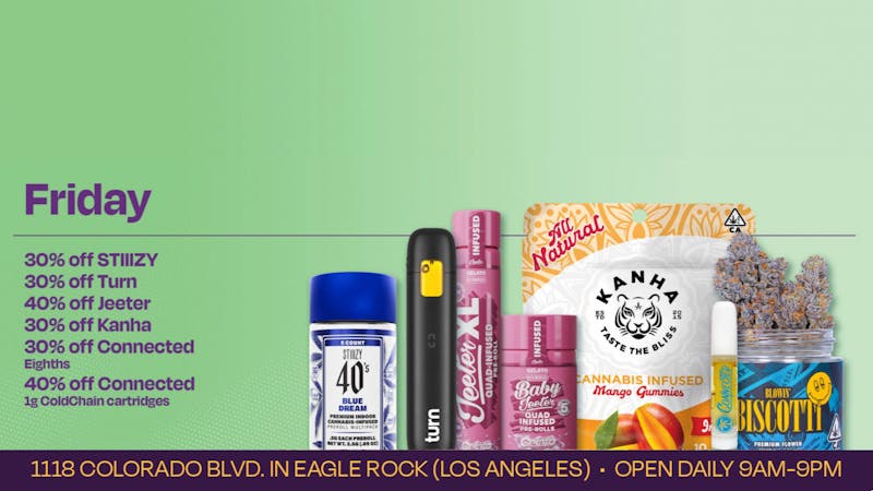 Velvet Cannabis Dispensary Eagle Rock ☃️❄️ Daily Friday Deals @ Velvet Eagle Rock! ❄️☃️