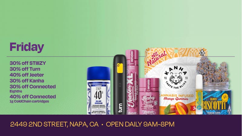 Velvet Cannabis Dispensary Napa ☃️❄️ Daily Friday Deals @ Velvet Napa! ❄️☃️