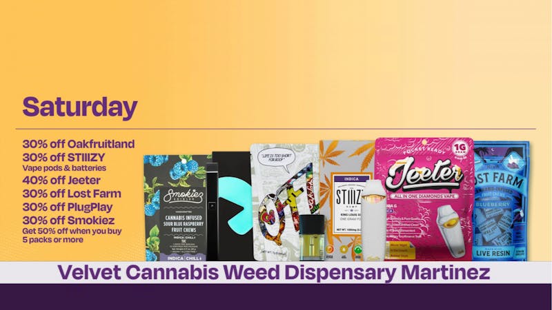 Velvet Cannabis Dispensary Martinez ❄️☃️ Daily Saturday Deals @ Velvet Martinez! ☃️❄️