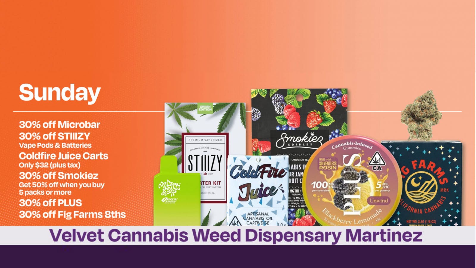 Velvet Cannabis Dispensary Martinez ☃️❄️ Daily Sunday Deals @ Velvet Martinez! ☃️❄️