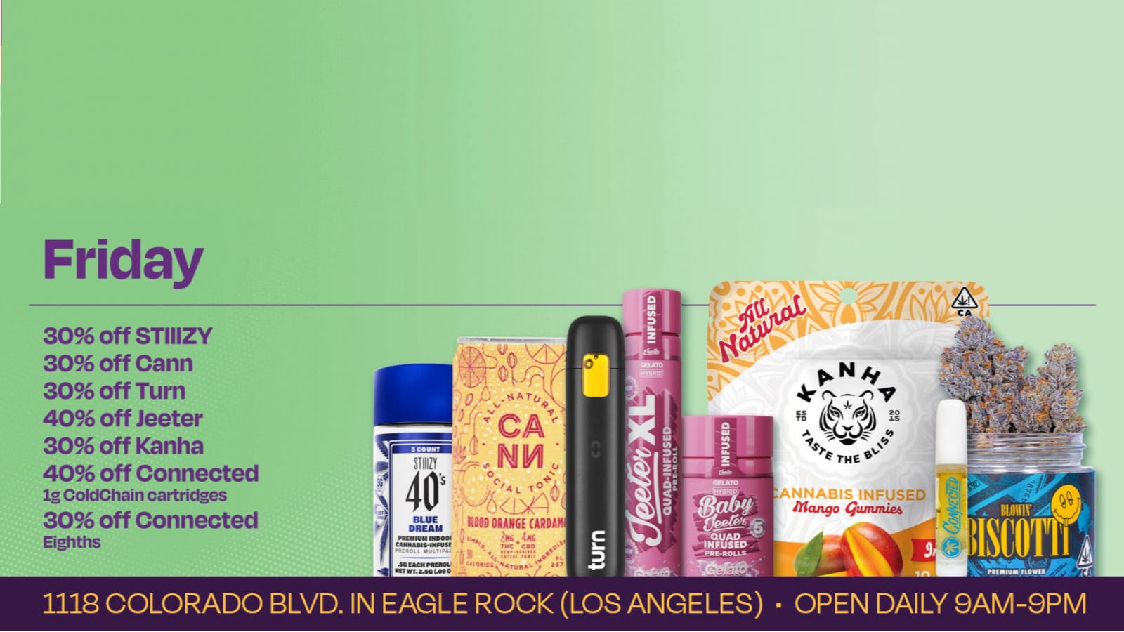 Velvet Cannabis Dispensary Eagle Rock 🍃 Daily Friday Deals @ Velvet Eagle Rock! 🍃
