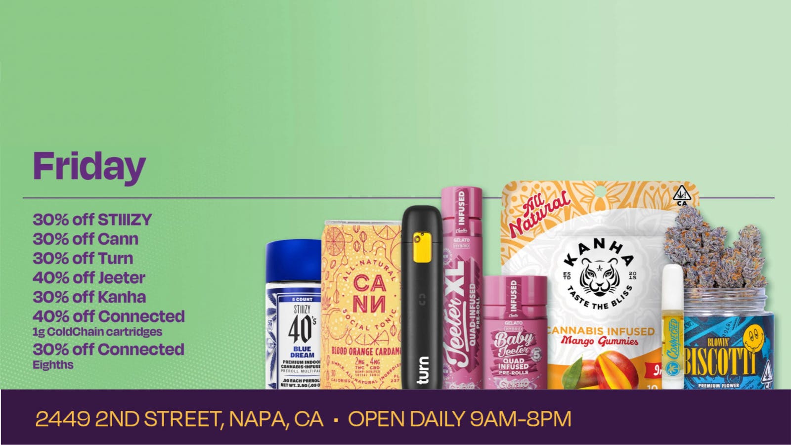 Velvet Cannabis Dispensary Napa 🍃 Daily Friday Deals @ Velvet Napa! 🍃