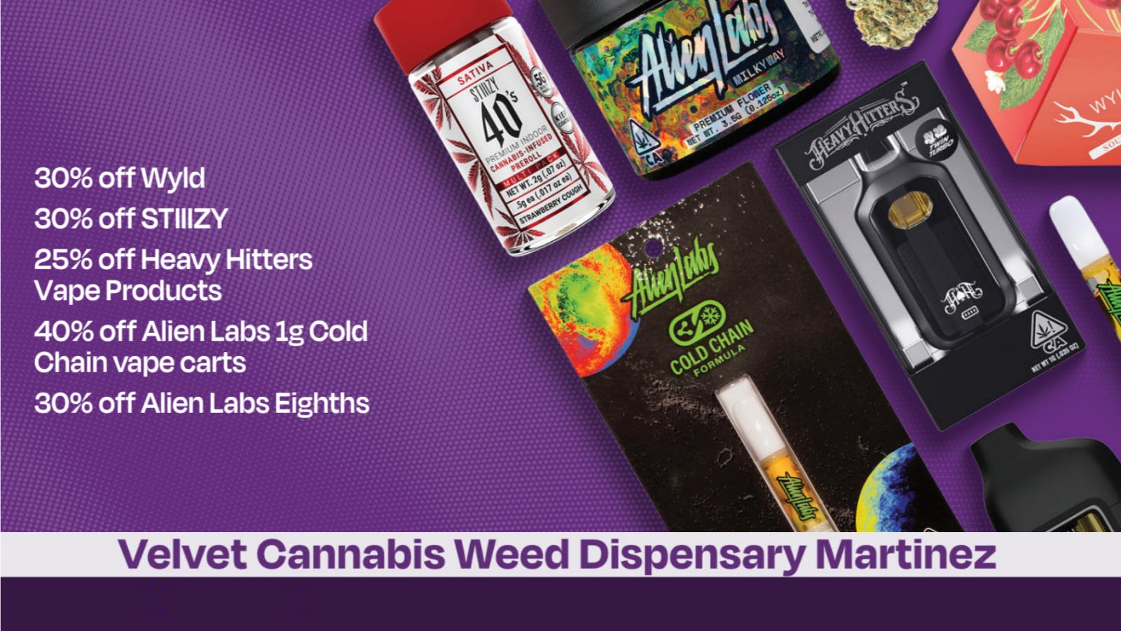 Velvet Cannabis Dispensary Martinez 🍃 Daily Wednesday Deals @ Velvet Martinez! 🍃