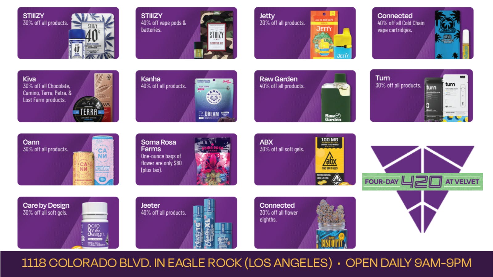Velvet Cannabis Dispensary Eagle Rock 🍃 4/20 Week Friday @ Velvet Eagle Rock! 🍃