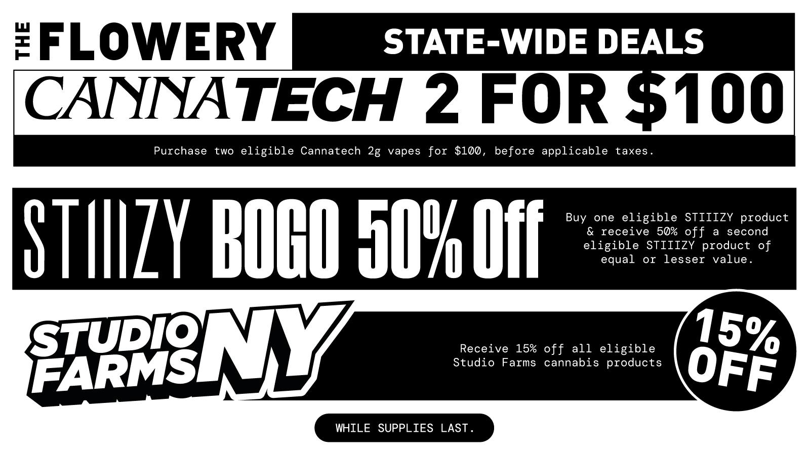 The Flowery Dispensary - Bronx September Deals - STIIIZY BOGO 50% Off and more!