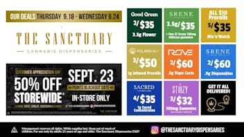 The Sanctuary Delivery - West Las Vegas Weekly Deals 9.18 - 9.24