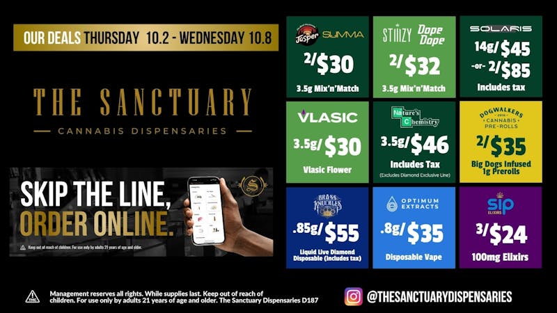 The Sanctuary Delivery Weekly Deals 10.2 - 10.8