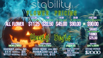 Stability Cannabis - S Meridian Stability Halloween Menu & Deals