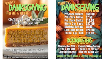 Stability Cannabis - S Meridian Thanksgiving Deals & Giveaway
