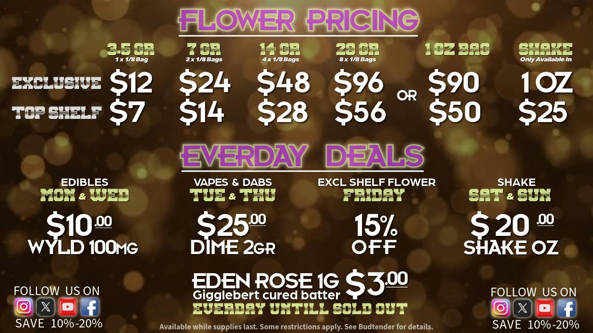 Stability Cannabis - NW 63rd and May $50.00 OZ & $7.00 1/8th