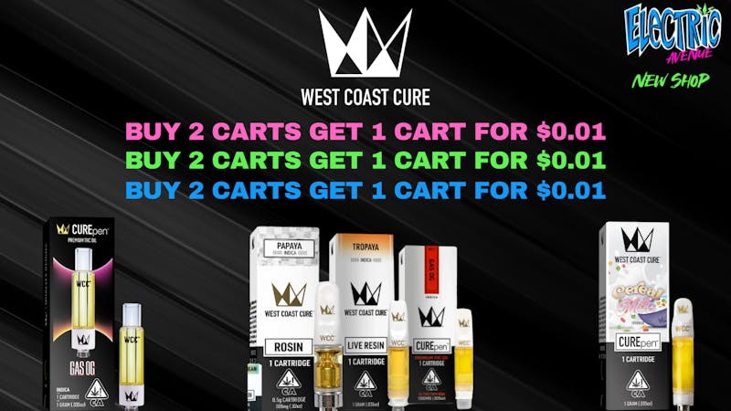 ELECTRIC AVENUE BUY 2 CARTS, GET 1 CART FOR $0.01