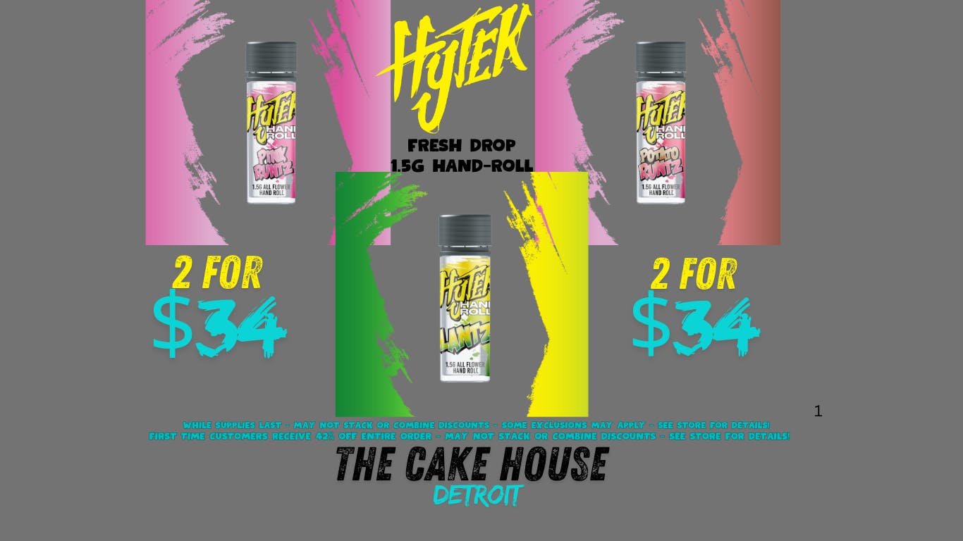 The Cake House - Detroit Hytek Hand-Roll 1.5Gram 2/$34