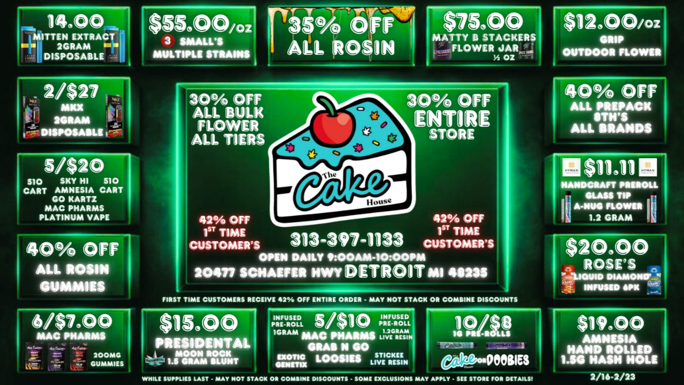 The Cake House - Detroit 30% OFF STORE WIDE + BULK 2/17 through 2/23