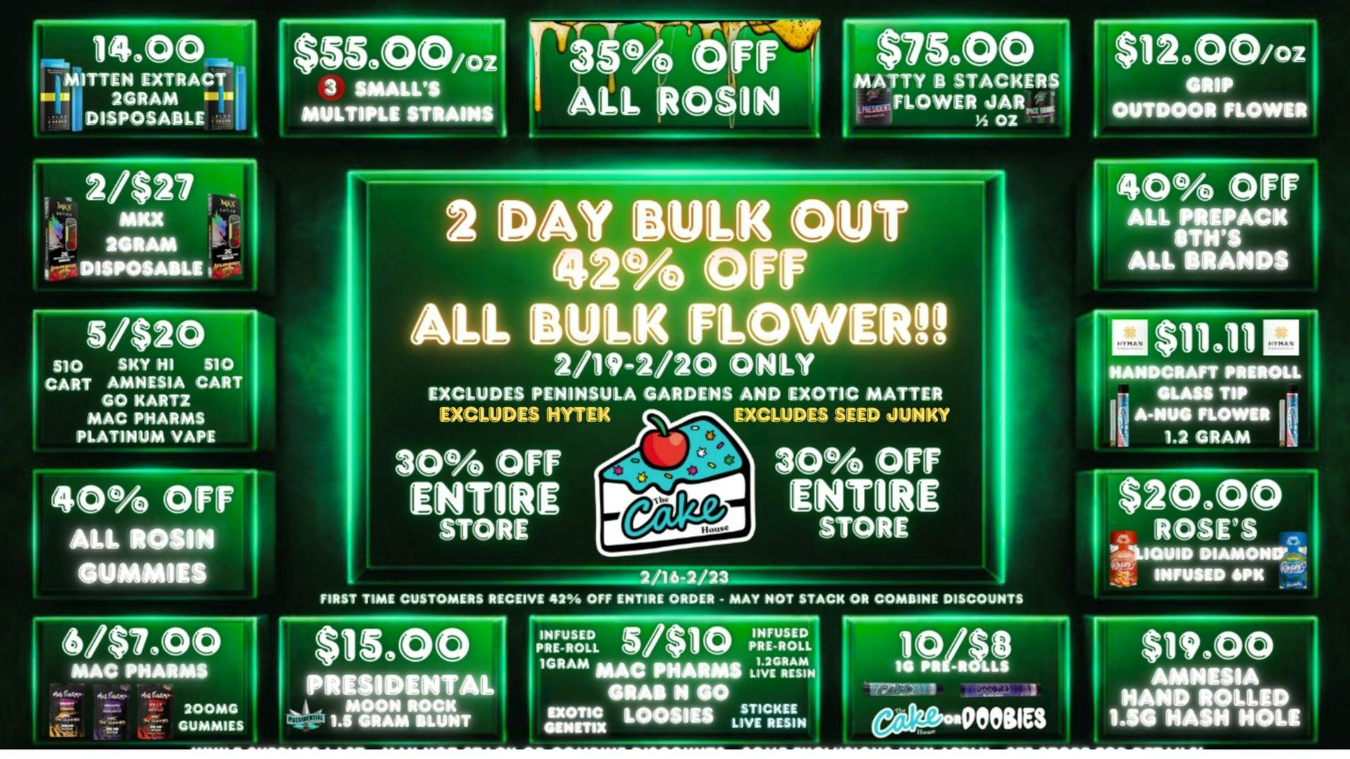 The Cake House - Detroit BULK BLOW OUT 42% OFF ALL BULK FLOWER