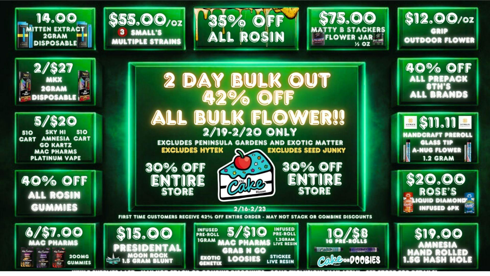 The Cake House - Detroit The Bulk Blow Out 42% OFF ALL BULK FLOWER